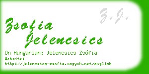 zsofia jelencsics business card